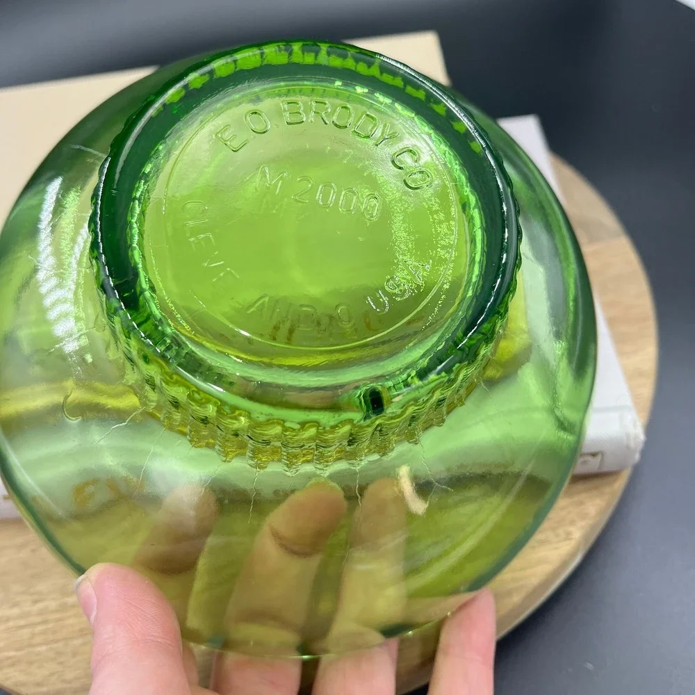 1960's‎ Vintage EO Brody Green Glass Footed Bowls - Glass Dinnerware